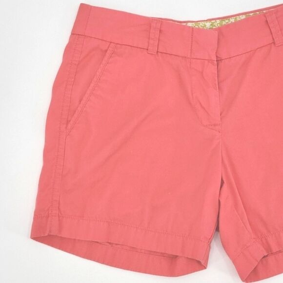 J Crew Weathered Broken-in Classic Twill Chino Shorts Womens Size 0 Salmon - Picture 2 of 11